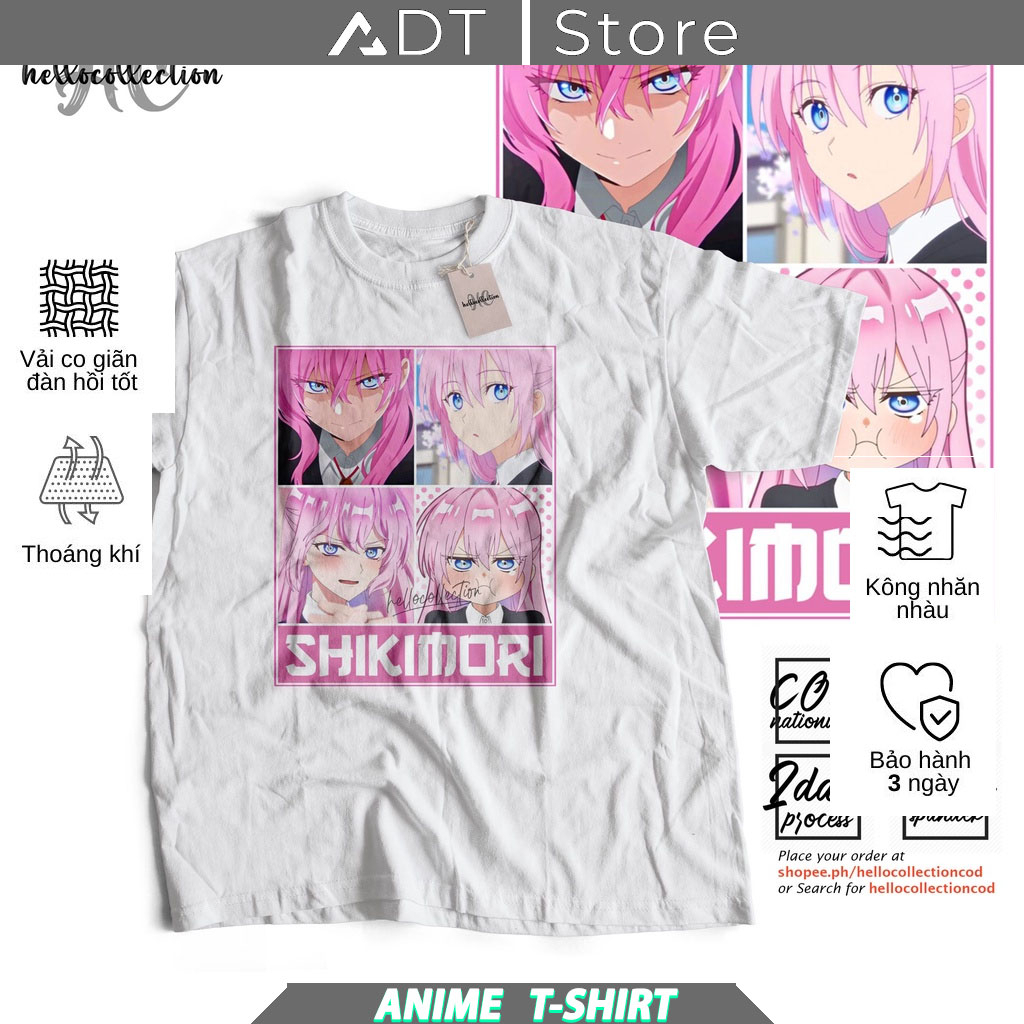 Áo thun hình Four Pics Shikimori's Not Just a Cutie Anime cực chất giá rẻ mẫu HOT bán chạy