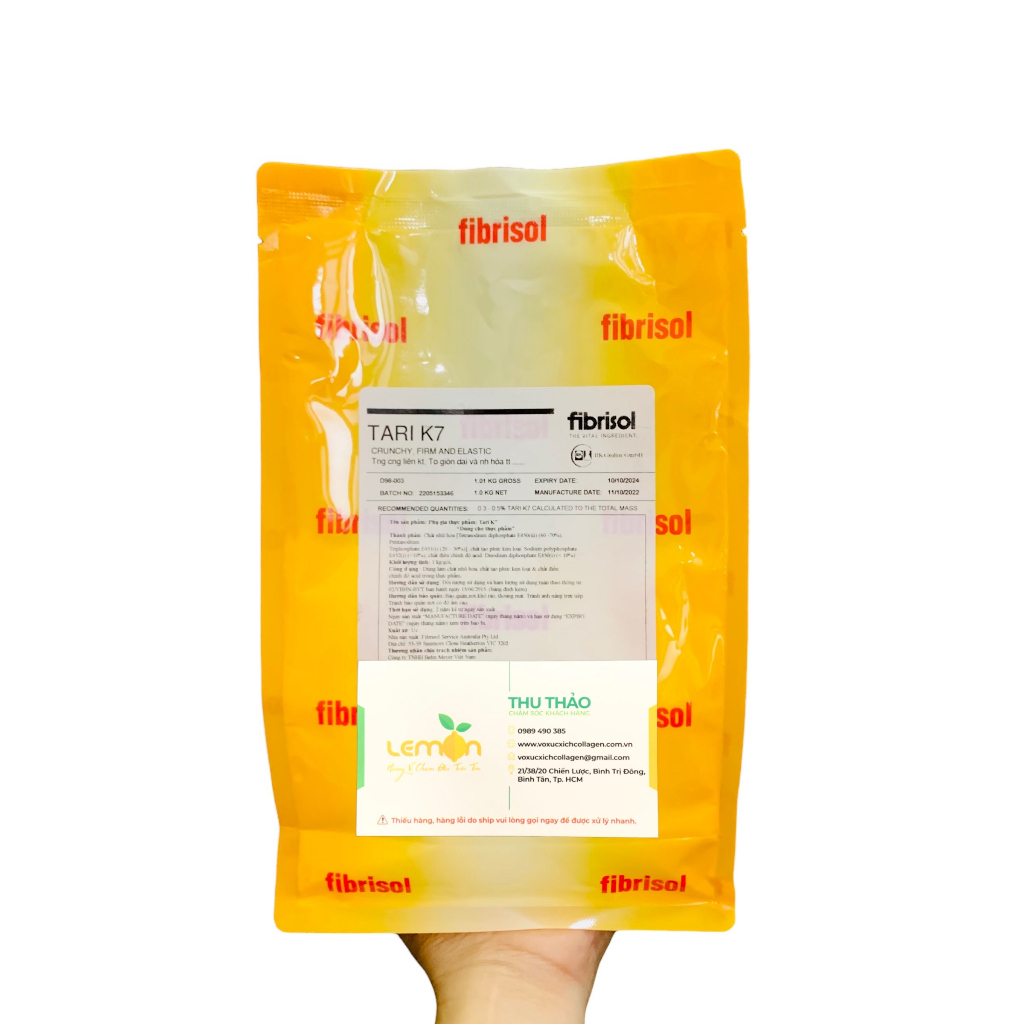 Bột tạo giòn dai kết dính TARI K7 hàng Úc thay thế hàn the dùng cho giò chả, xúc xích, lạp xưởng, chả cá