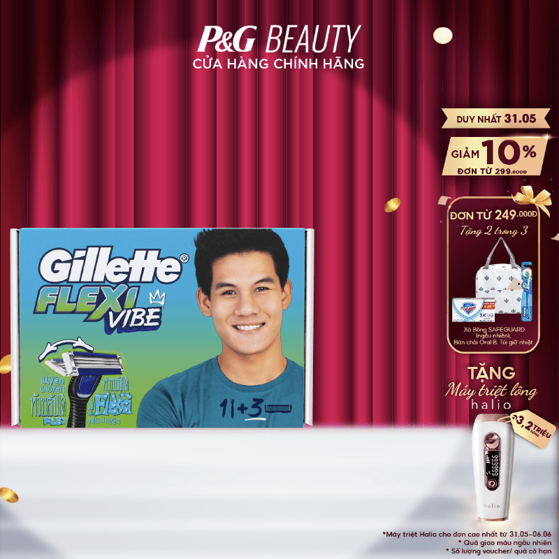 Dao Cạo Râu GILLETTE Flexi Vibe Hộp 1 Cán Dao Và 3 Lưỡi