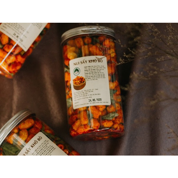 500gr - Nui sấy khô bò mix lá chanh - đặc sản ĐÀ LẠT