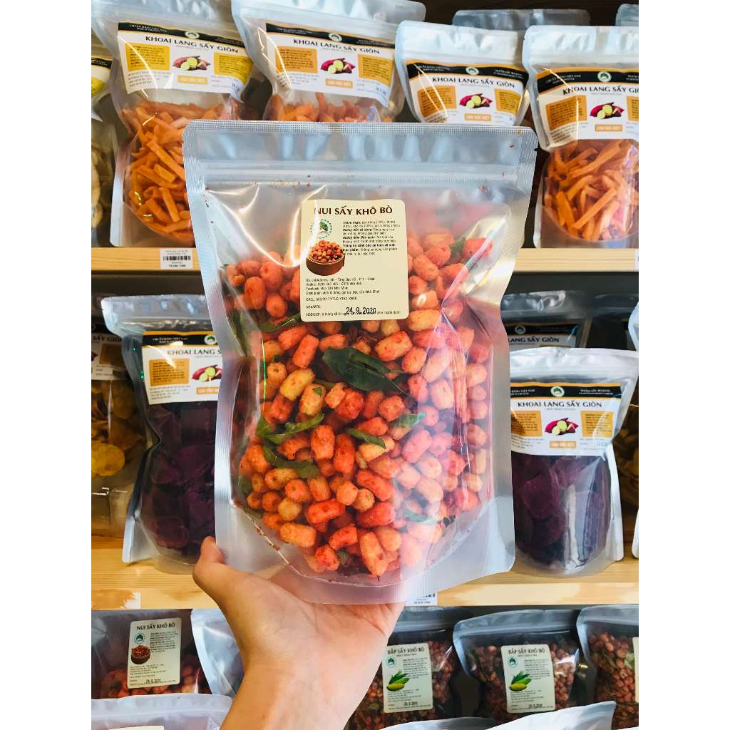 500gr - Nui sấy khô bò mix lá chanh - đặc sản ĐÀ LẠT