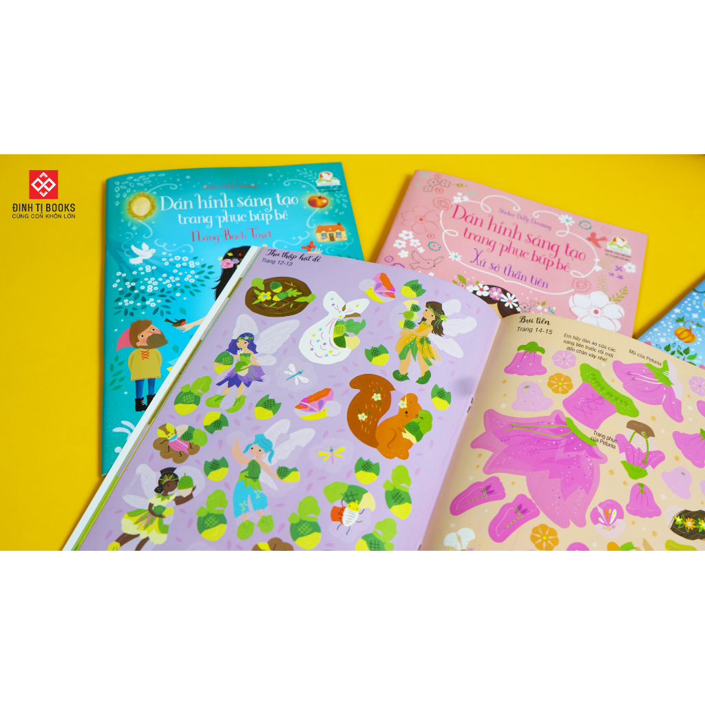 Sách - Dán hình sáng tạo trang phục búp bê - Sticker Dolly Dressing - Dành cho trẻ từ 3 tuổi - Đinh Tị Books