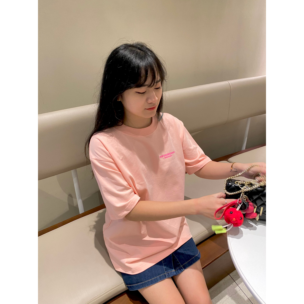 Áo Thun Oversize Local Brand NEVASOME Pinky Hồng Dâu Cotton Tay Lỡ Form Rộng Nam Nữ