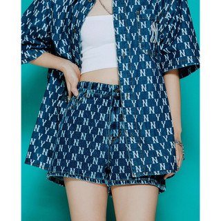 Quần short jeans nữ mlb classic monogram ny