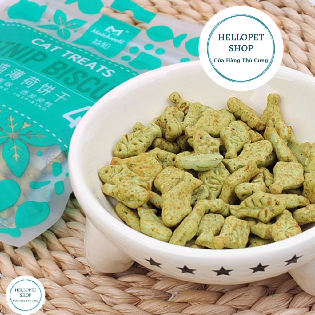 Cỏ mèo catnip cho mèo ăn vặt gói 40g HELLOPET, Bánh thưởng catnip cho thú cưng kích thích thèm ăn cho mèo