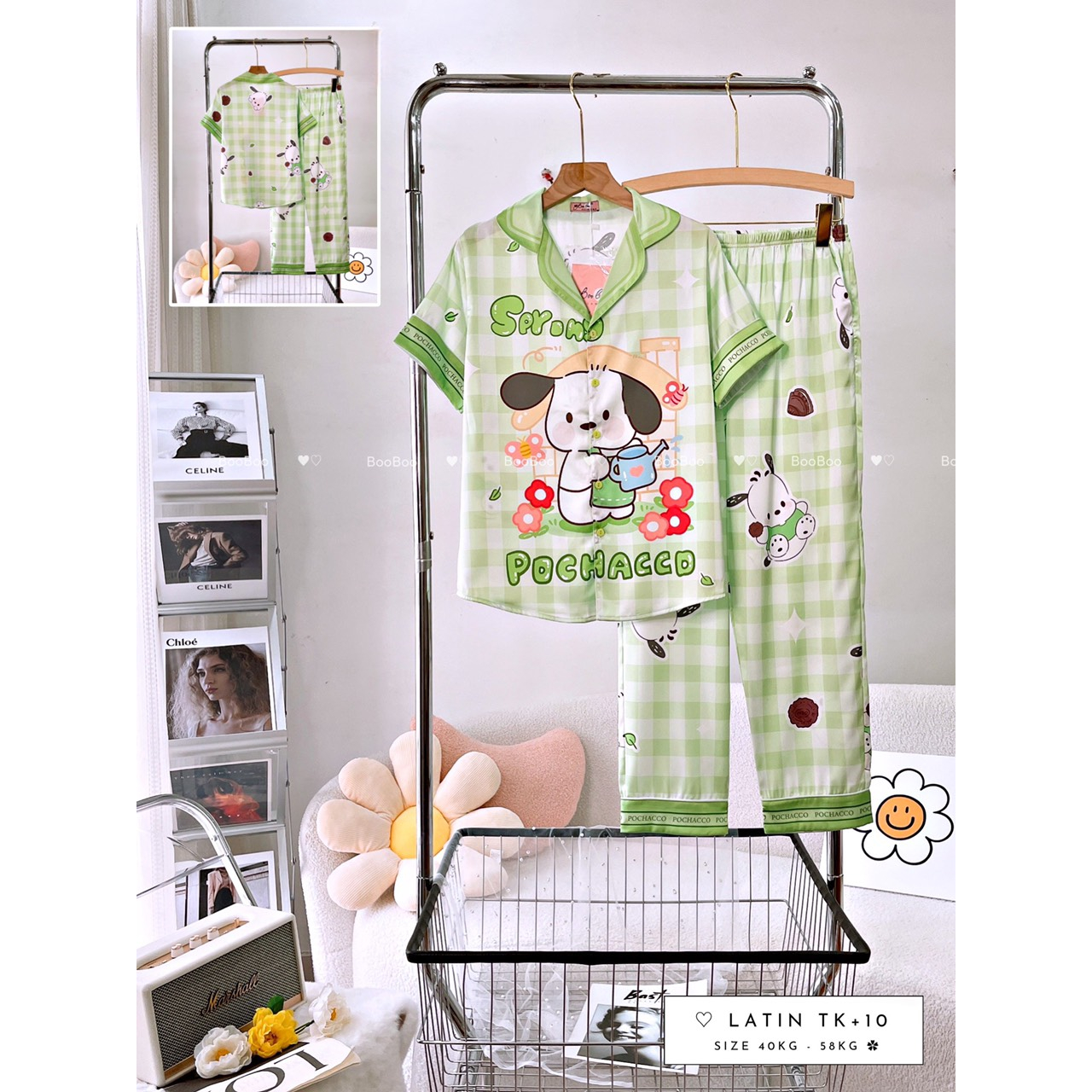 Đồ Mặc Nhà Pijama Lụa Latin Tay ngắn quần dài 40-60kg - HÀNG THIẾT KẾ CAO CẤP BOO