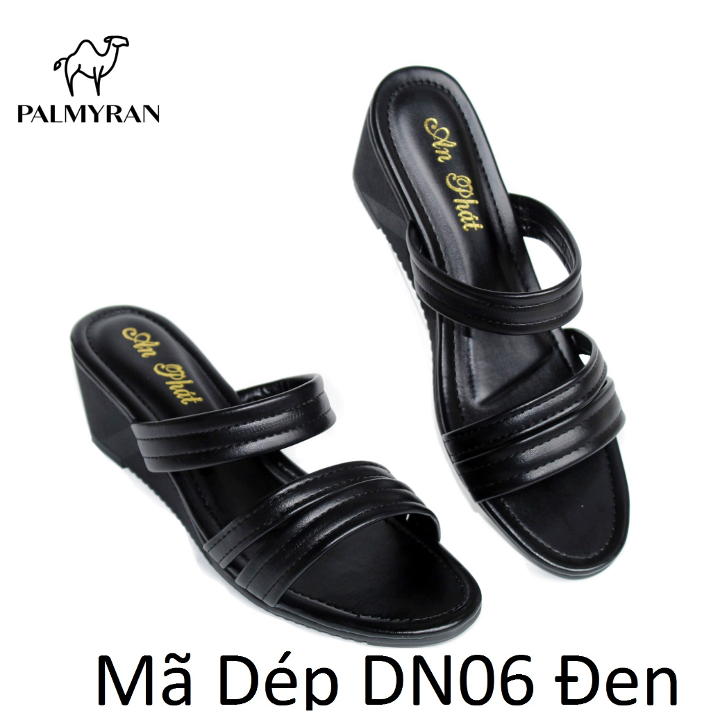 Dép nữ da xịn thật cao cấp đế xuồng 5cm DN06