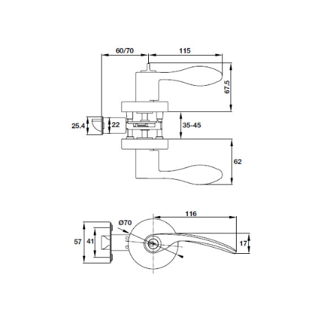 Khóa tay nắm gạt cửa phòng HAFELE 499.63.995 chính hãng