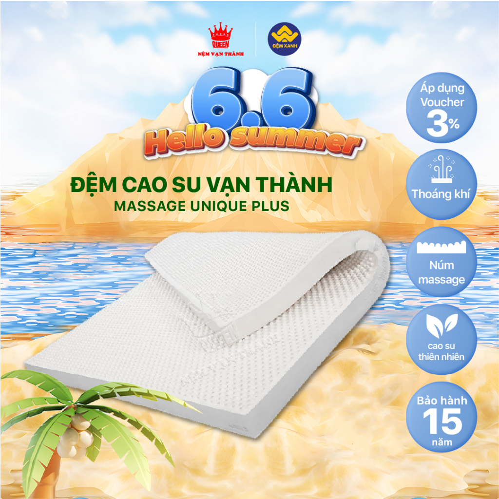 Đệm cao su Vạn Thành Massage Unique Plus