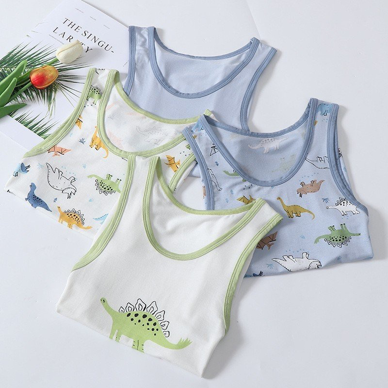 Bộ ba lỗ bé trai, bộ sát nách mùa hè bé trai cotton thun lạnh mềm đẹp hãng MAMDADKIDS