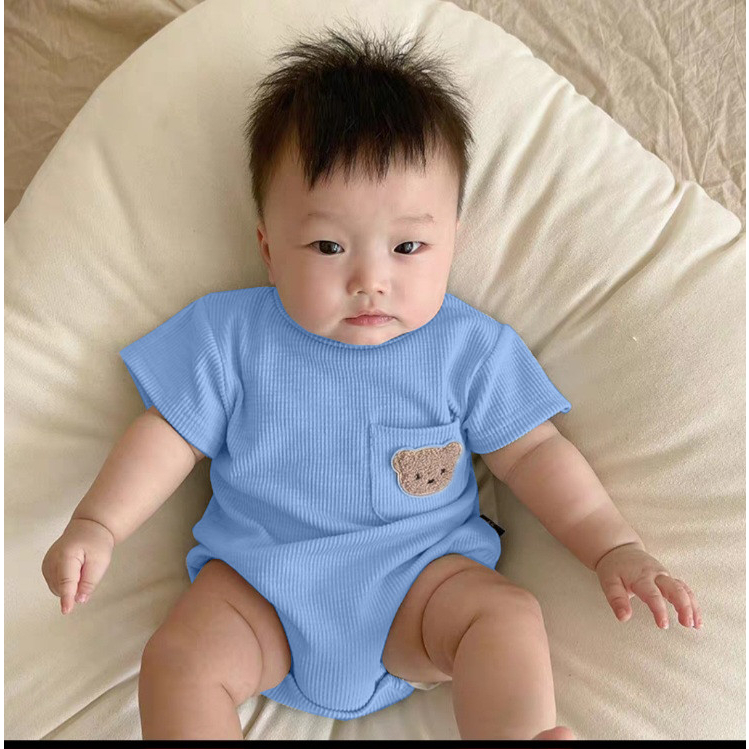 Áo liền quần cho bé sơ sinh Body chip cộc tay vải tăm lạnh cho bé trai bé gái SLH44