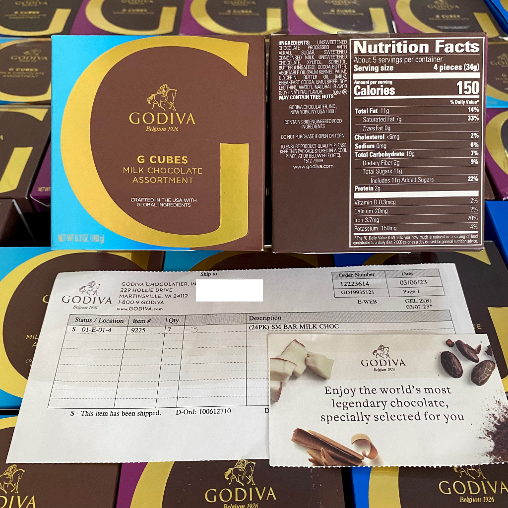 Chocolate GODIVA ngon nhất thế giới G Cubes : Hộp quà tặng 22 cái vị Dark Chocolate Assortment