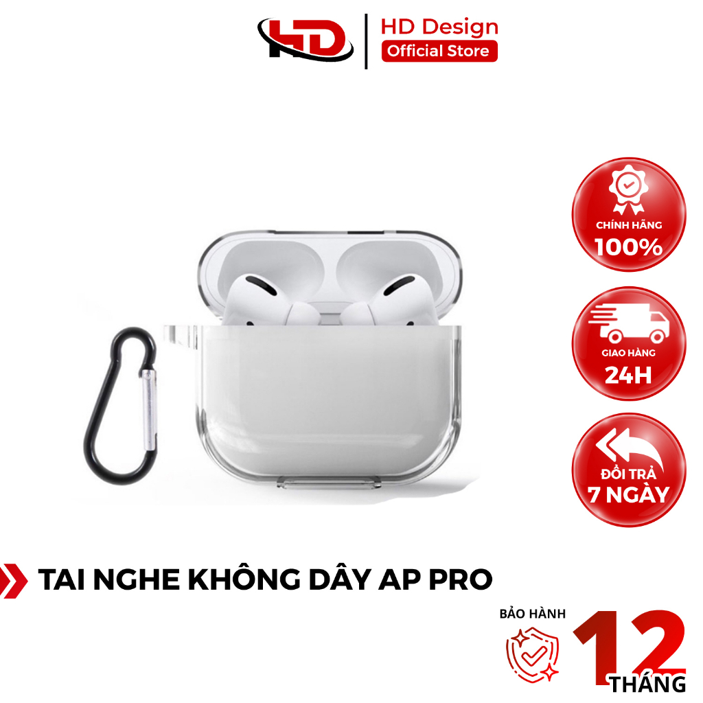 Tai Nghe Bluetooth AP PRO - Chống Ồn - Bass Căng - Pin Trâu - Chính Hãnh HD Design
