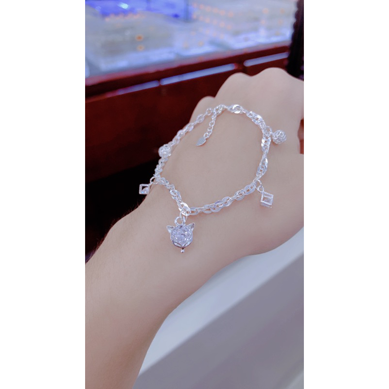 Lắc tay xoắ hồ ly bạc ta HHJ cho nữ siêu xinh