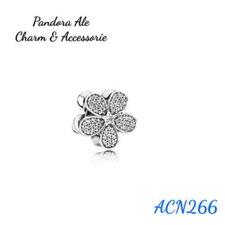 Pan ale charm hoa mai 5 cánh đính đá trang trí vòng tay bạc