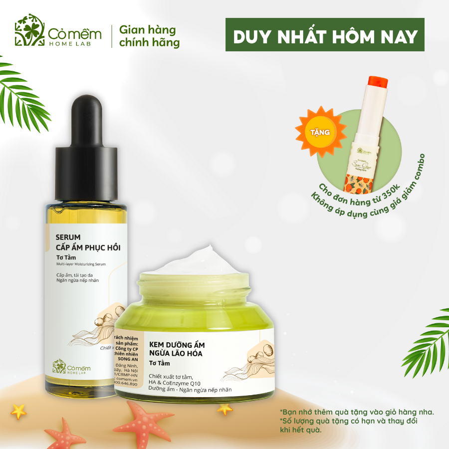 Bộ Chăm Sóc Da Khô Cấp Ẩm Phục Hồi Dưỡng Mềm Căng Mịn Cỏ Mềm 200g