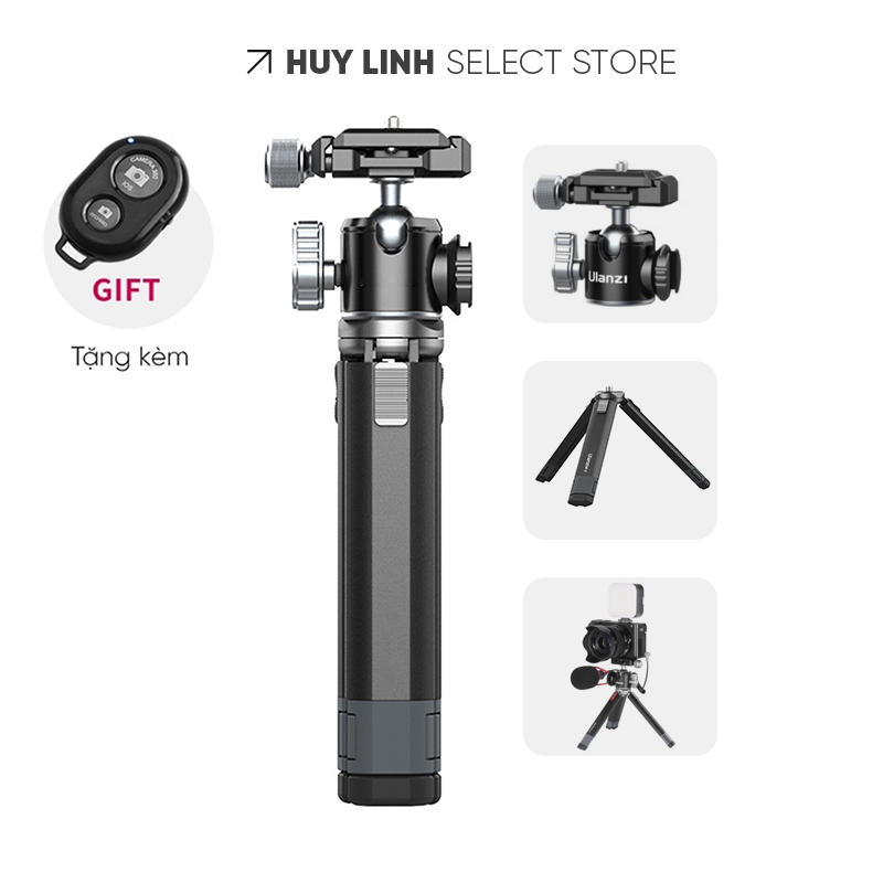 Chân Tripod mini Ulanzi MT24 bản full kèm ballhead 360 độ - Chất liệu cao cấp Aluminum khả năng tải 2.5kg