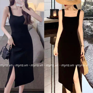 Váy 2 dây body bản to xẻ tà xec xy myra