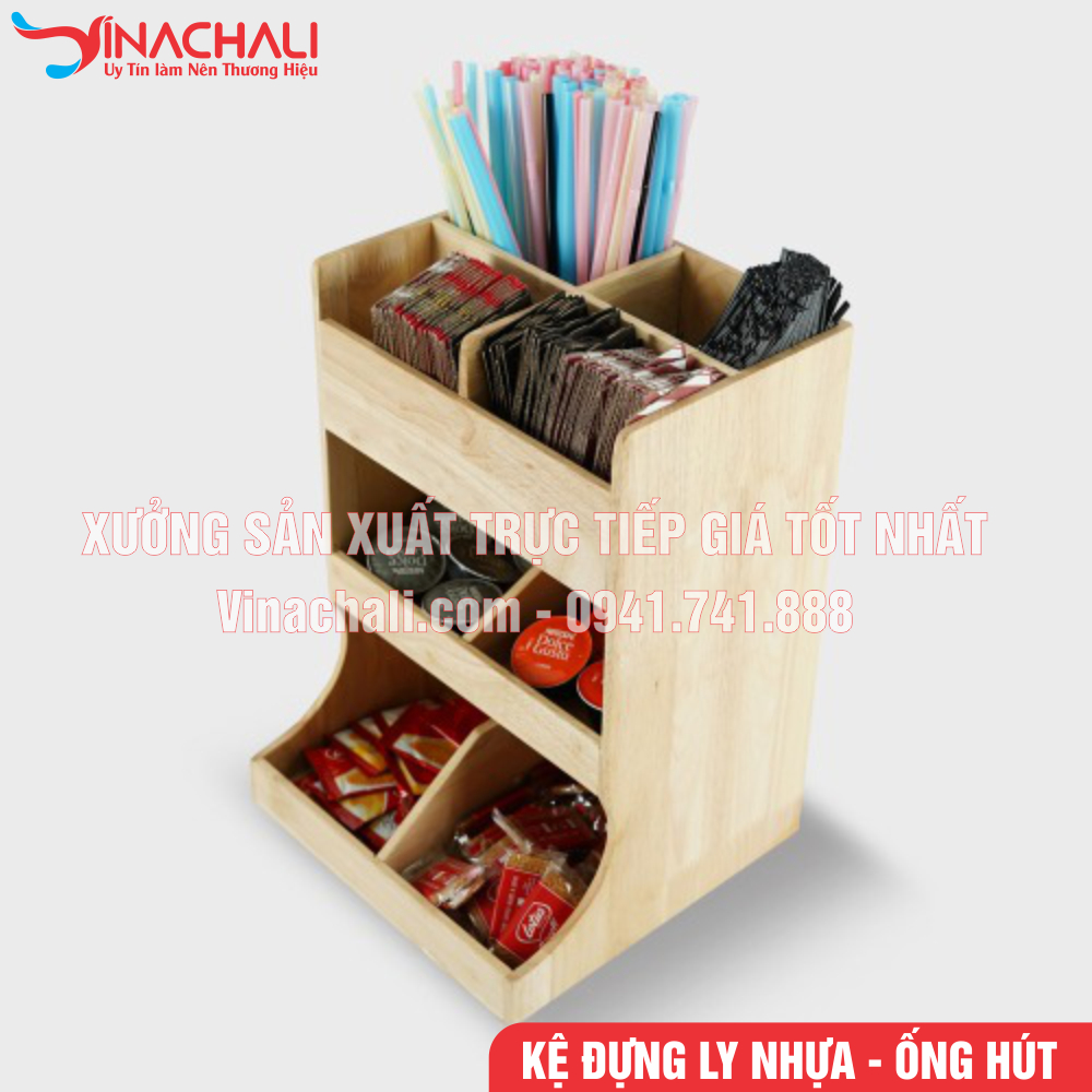 Kệ Đựng Đồ Pha Chế, Đường, Sữa, Ống Hút, Khăn Giấy, Túi Trà, Gói Cafe