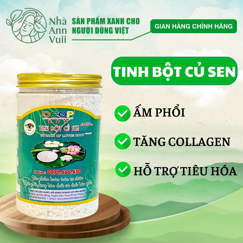 Tinh Bột Củ Sen Vũ Đoàn 500g - Sản Phẩm Hoàn Toàn Tự Nhiên