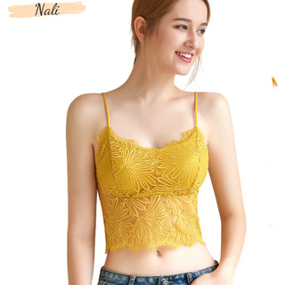 Áo bra ren 2 dây sexy dáng lửng, bra ren hoa dây mảnh NL056