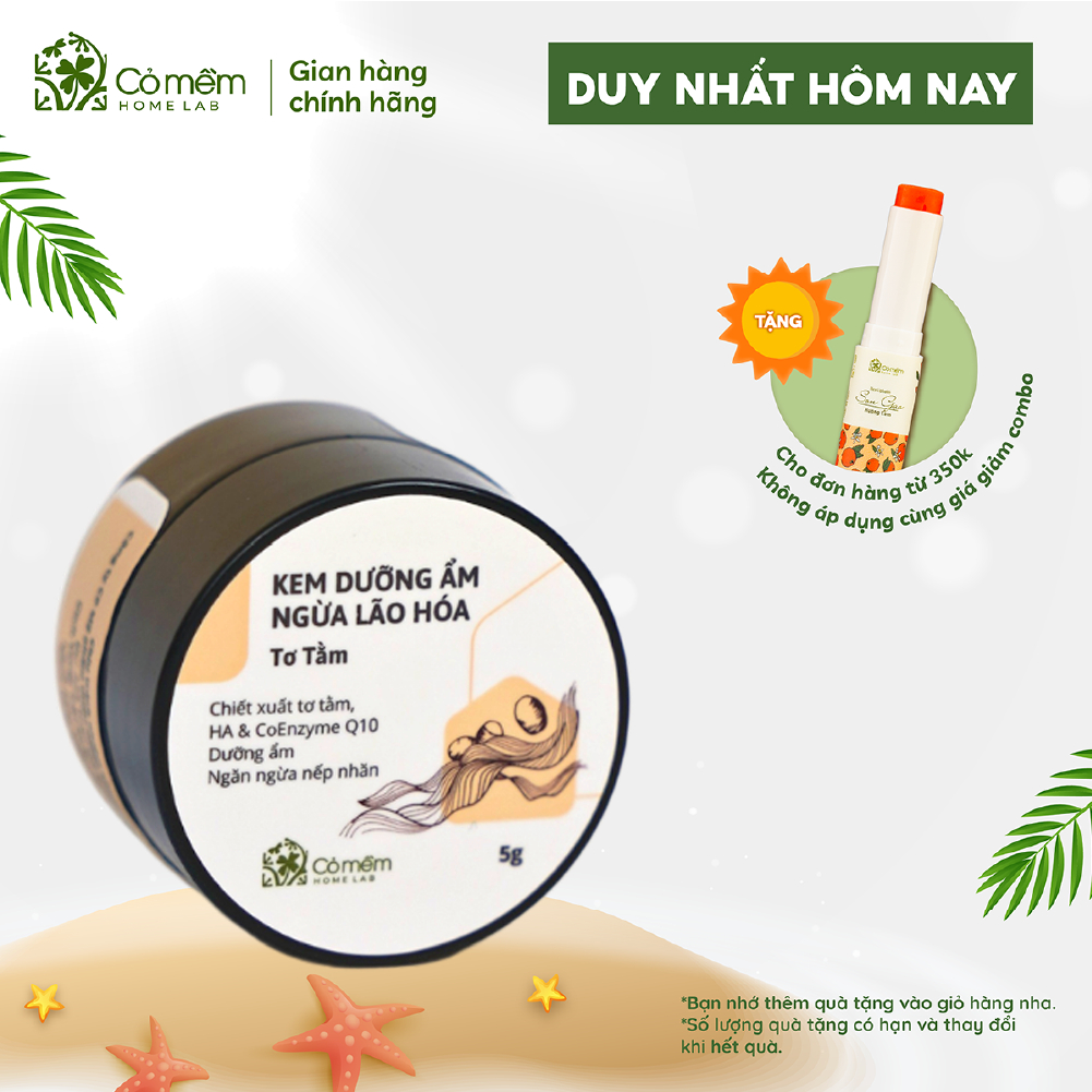 Kem Dưỡng Ẩm Dưỡng Ẩm Mini Chuyên Sâu Với Coenzym Q10 Ngừa Lão Hoá Da Tơ Tằm Cỏ Mềm 5g