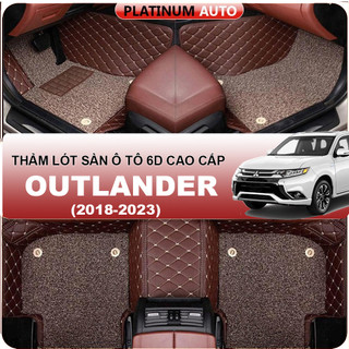 Thảm lót sàn ô tô 6D Mitsubishi Outlander (2018-2023) - Da PU cao cấp, Không mùi, Giảm 20% tiếng ồn