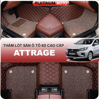 Thảm lót sàn ô tô 6D Mitsubishi Attrage (2015-2023) - Da PU cao cấp, Không mùi, Giảm 20% tiếng ồn