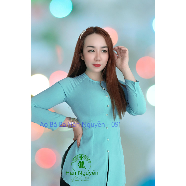 ÁO BÀ BA LỤA TRƠN TẮM Ý DÂY KÉO + QUẦN ĐEN