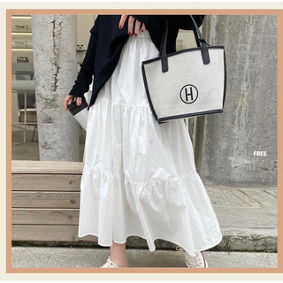 Chân váy Vintage-Váy dài xếp ly tiểu thư voan 2 lớp