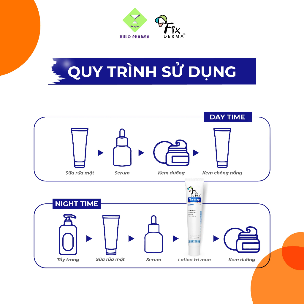 Chấm Mụn FIXDERMA Salyzap Lotion For Acne Night Time Giúp Ngăn Ngừa Mụn và Giảm Thâm Mụn Dành Cho Ban Đêm 20g