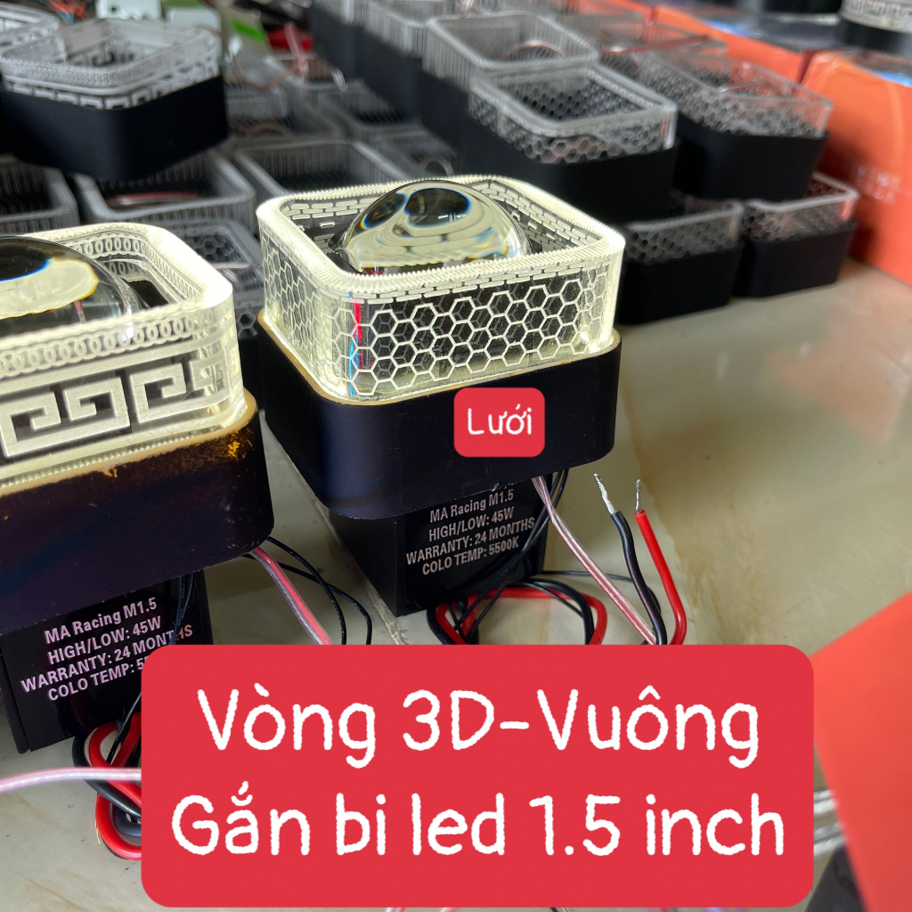 Vòng led 3D gắn bi cầu bi led 1.5 inch