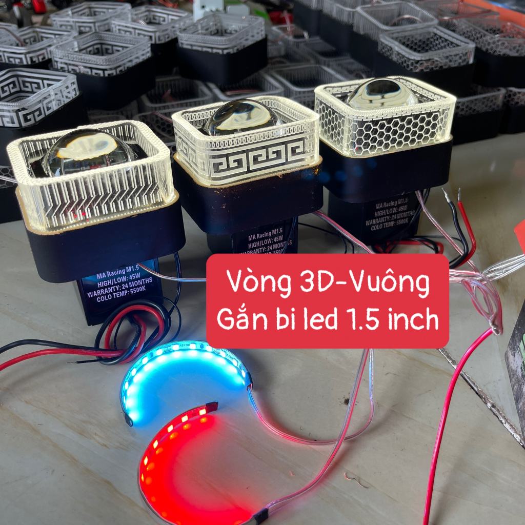 Vòng led 3D gắn bi cầu bi led 1.5 inch
