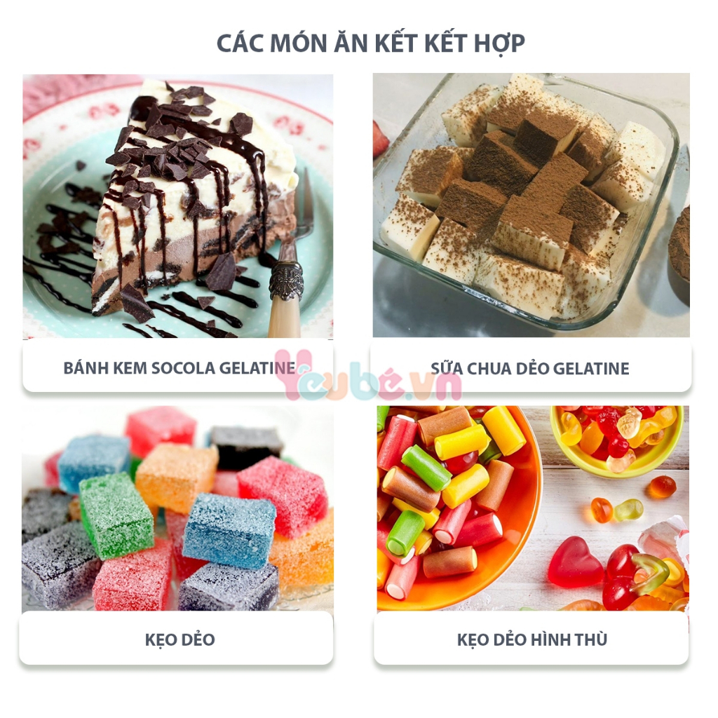 Bột Gelatine Hữu Cơ SOBO Làm Thạch Kẹo Dẻo Rau Câu Thạch Pudding Cho Bé Ăn Dặm