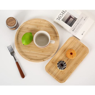 Khay gỗ tre đựng đồ ăn để bánh trang trí decor