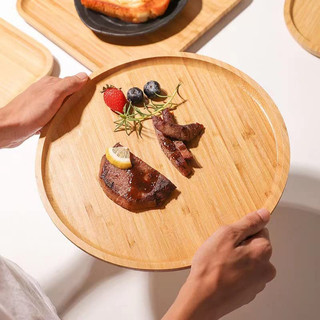 Khay gỗ tre đựng đồ ăn để bánh trang trí decor