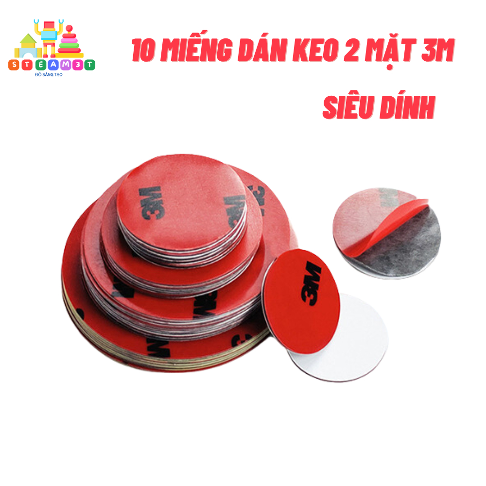 Combo 10 miếng dán băng keo 2 mặt 3M siêu dính - LK0530
