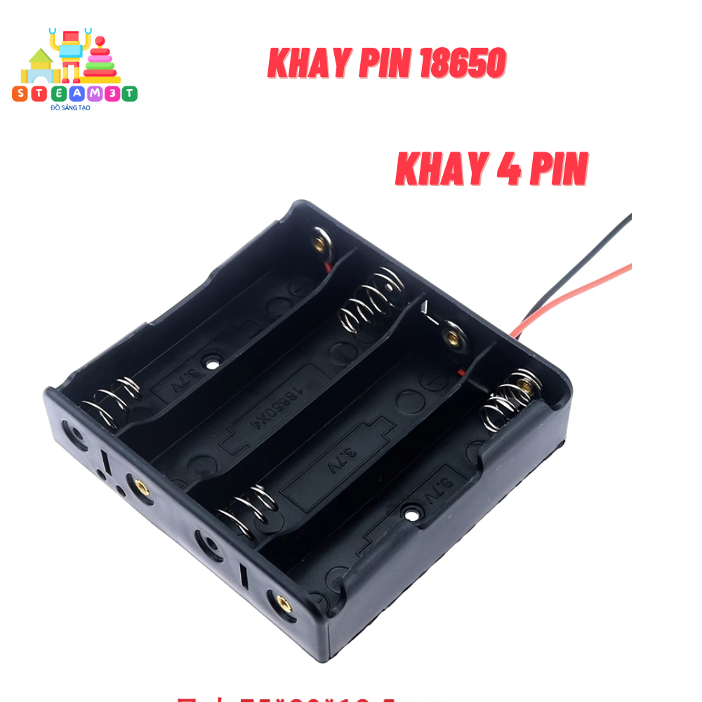 Đế pin 18650 mắc nối tiếp - dùng 1 pin 2 pin 3 pin - LK0073