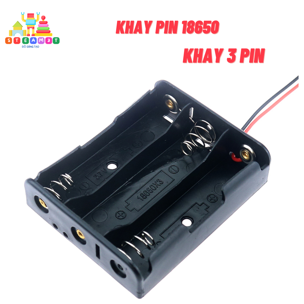 Đế pin 18650 mắc nối tiếp - dùng 1 pin 2 pin 3 pin - LK0073