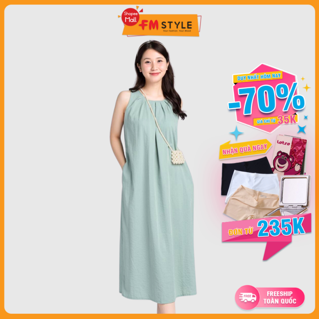 Đầm suông nữ FMSTYLE sát nách dáng dài bigsize bầu bì bon chen được chất liệu mềm mịn thoãi mái khi mang 23020005