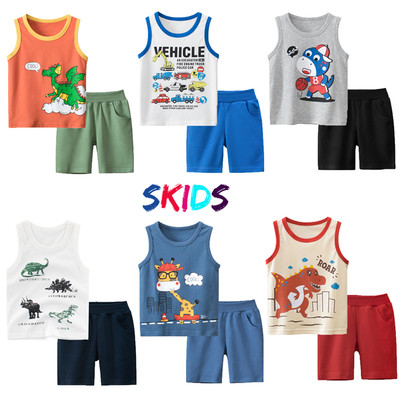 Bộ quần áo ba lỗ bé trai sét đồ sát nách cho trẻ em 2 đến 8 tuổi SKIDS
