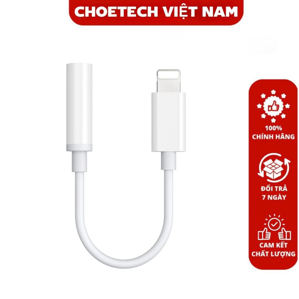 Cáp chuyển từ ip ra audio 3.5mm CHOETECH AUX005 (HÀNG CHÍNH HÃNG)