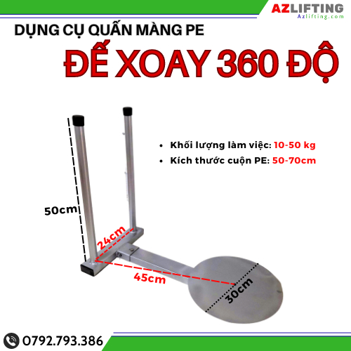 Dụng cụ quấn màng PE, màng phim đế xoay, xách tay cho hàng hóa, pallet