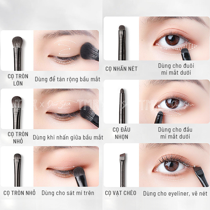 [Set 6] Bộ Cọ Trang Điểm Mắt Perfect Eye Makeup Brush 6 set chính hãng cao cấp