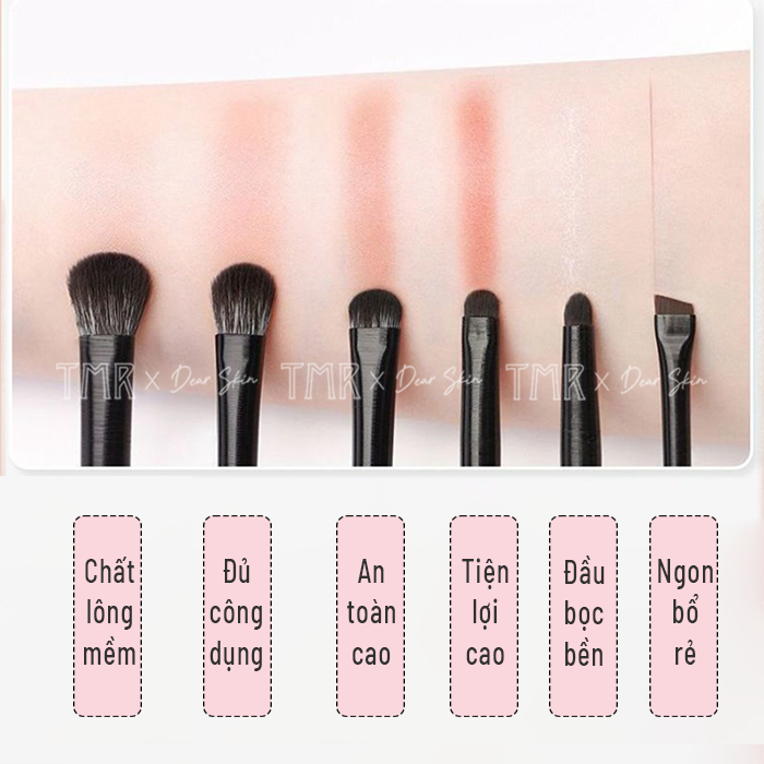 [Set 6] Bộ Cọ Trang Điểm Mắt Perfect Eye Makeup Brush 6 set chính hãng cao cấp