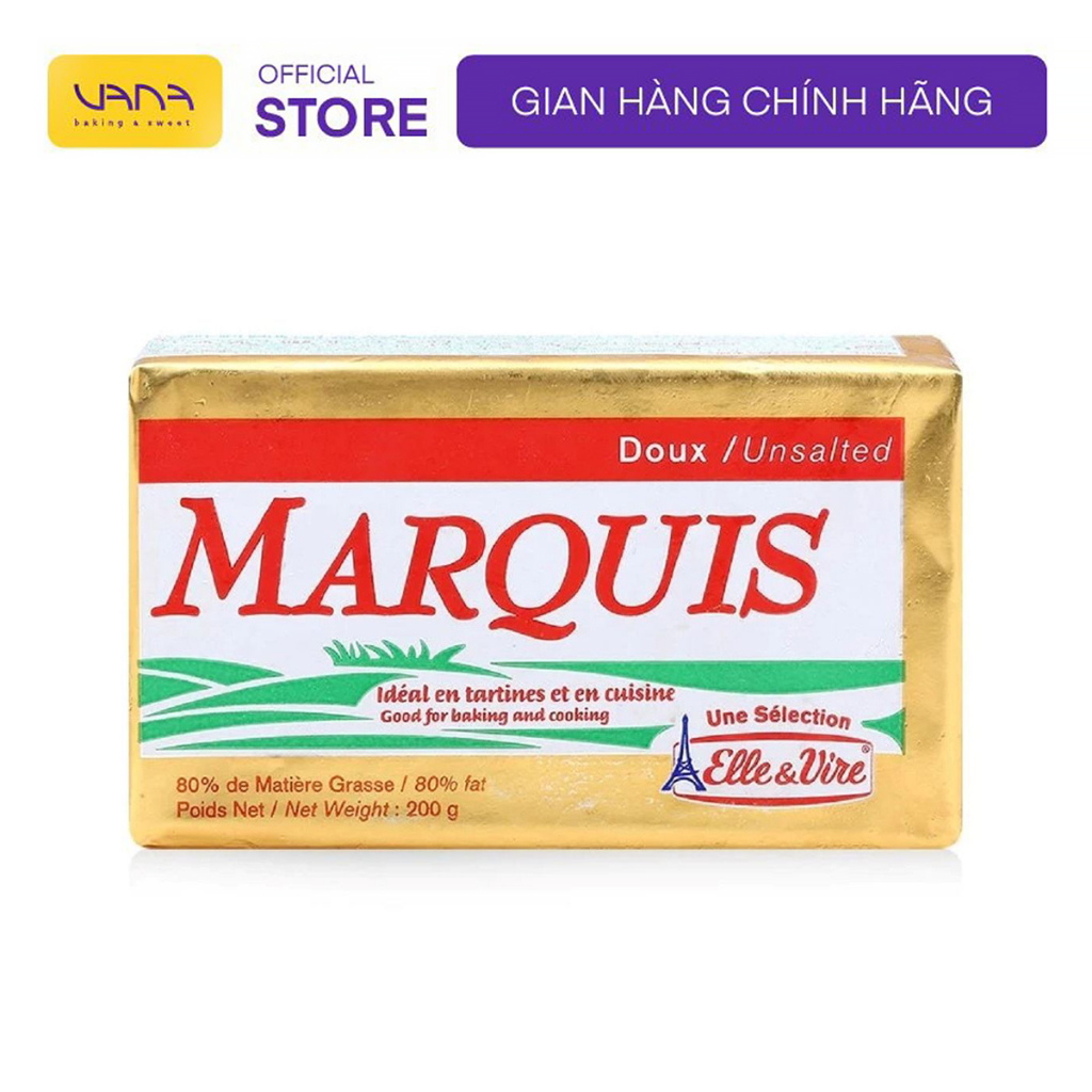 BƠ LẠT (NHẠT) THỰC VẬT MARQUIS ELLE&VIRE (200G)