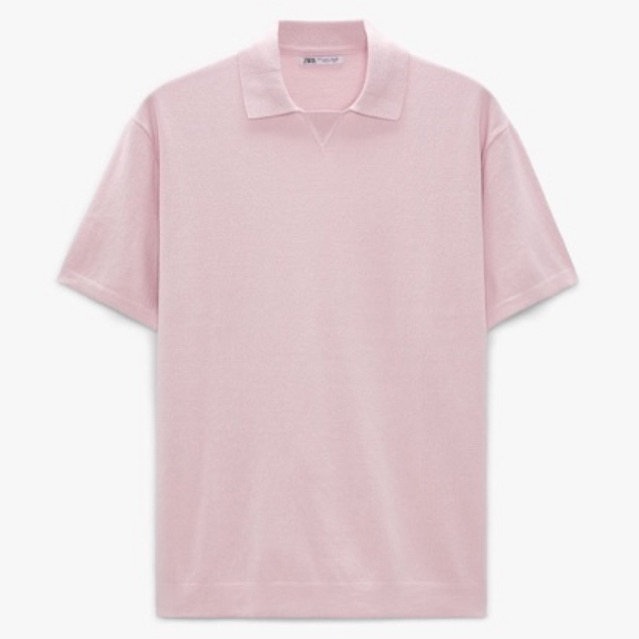Áo polo dệt kim Zara authentic TEXTURED KNIT size M