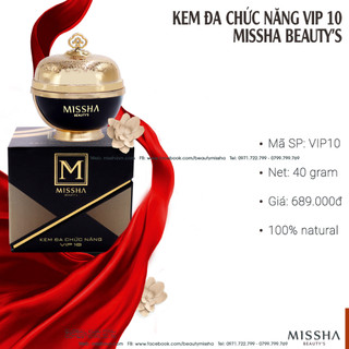Kem dưỡng trắng da mặt phục hồi da ngăn ngừa lão hóa đa chức năng cao cấp vip 10 Missha Beauty’s 40gr