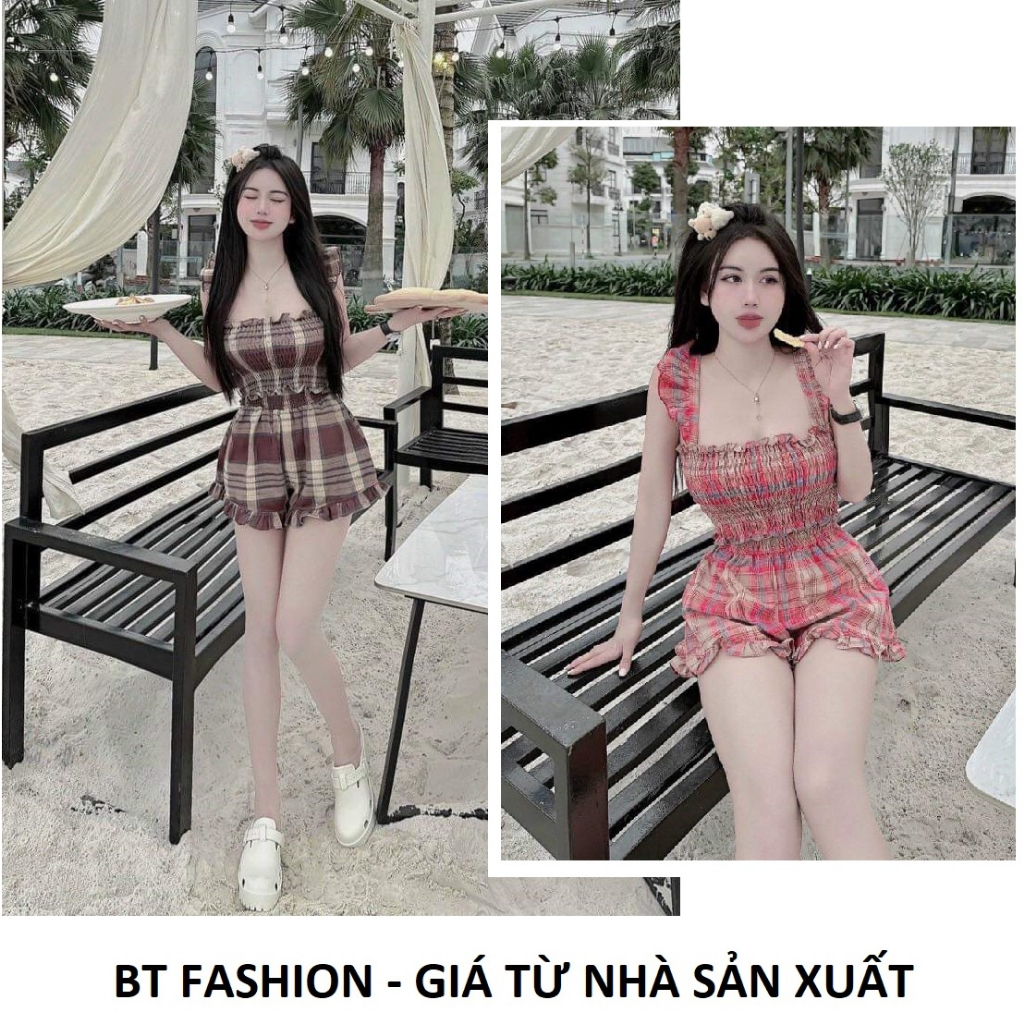 Bộ Đùi Mặc Nhà Caro Vải Xịn Mềm, Mát - BT Fashion 02