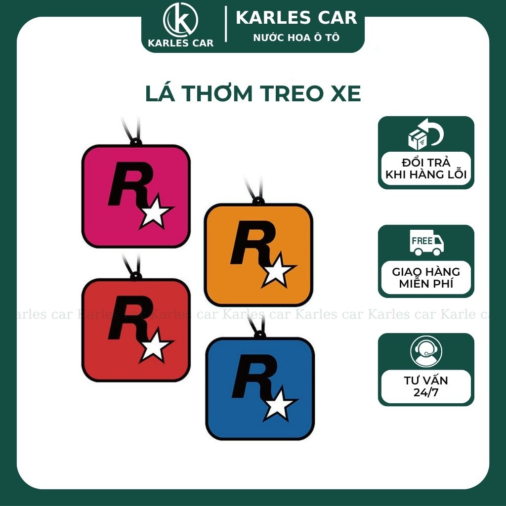 Nước Hoa Khô Khử Mùi, Lá Thơm Treo Xe Ô Tô Chữ R